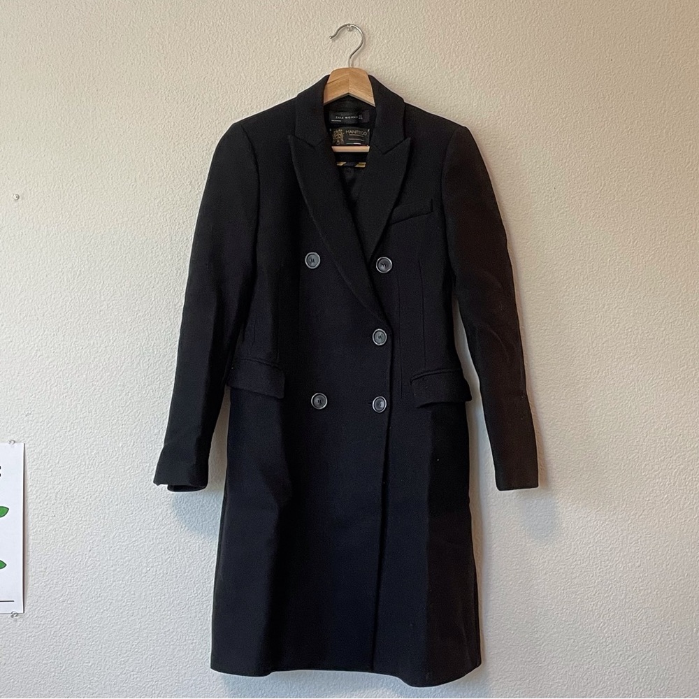 Zara Manteco wool coat black